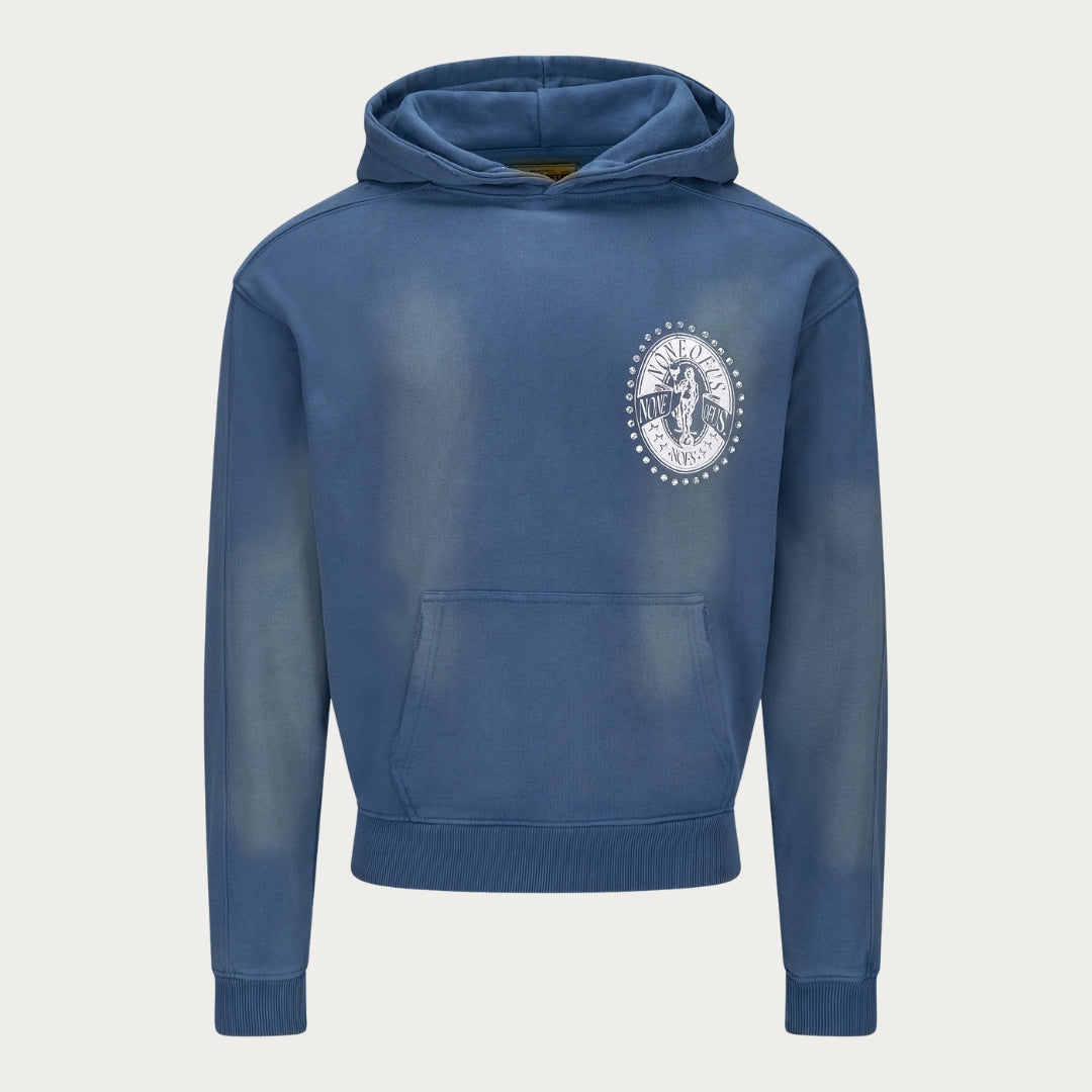 BLUE RHINESTONE HOODIE