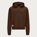 BROWN BASIC ZIP HOODIE