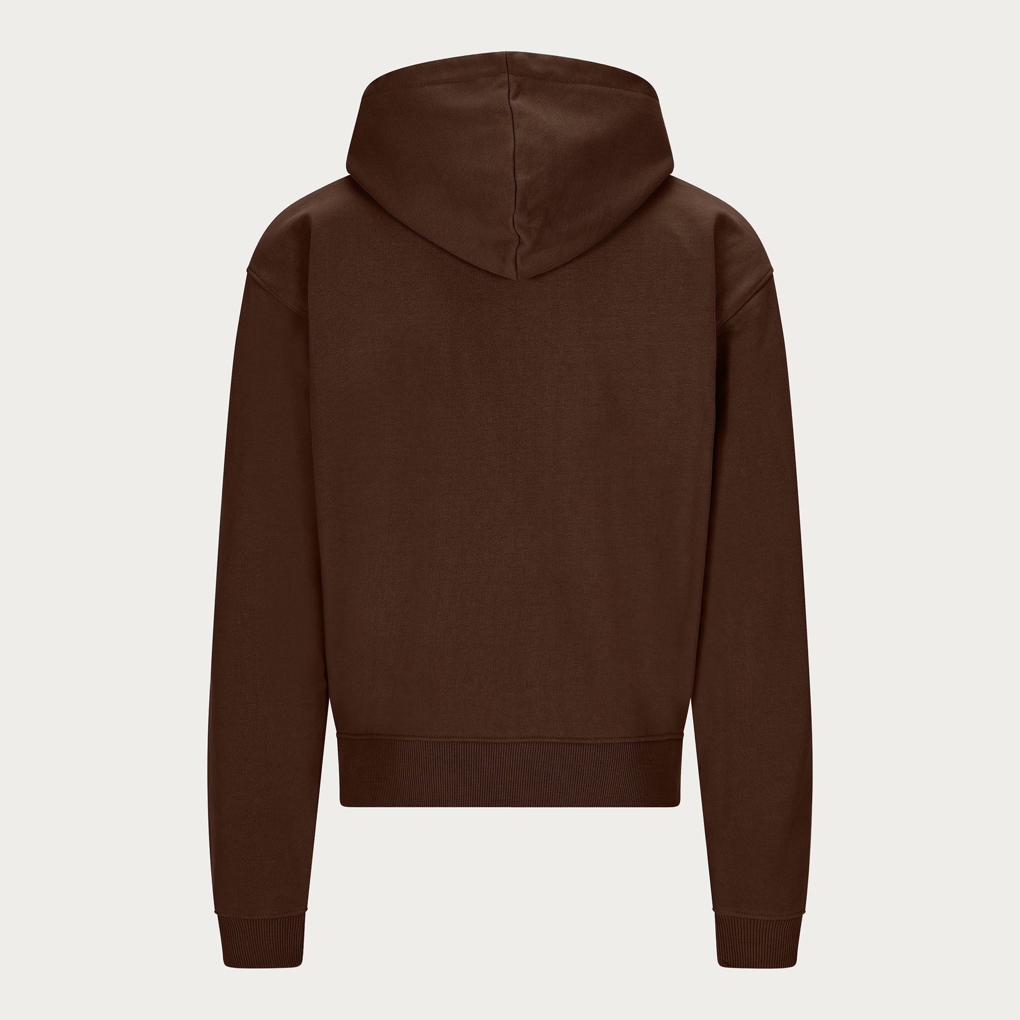 BROWN BASIC ZIP HOODIE