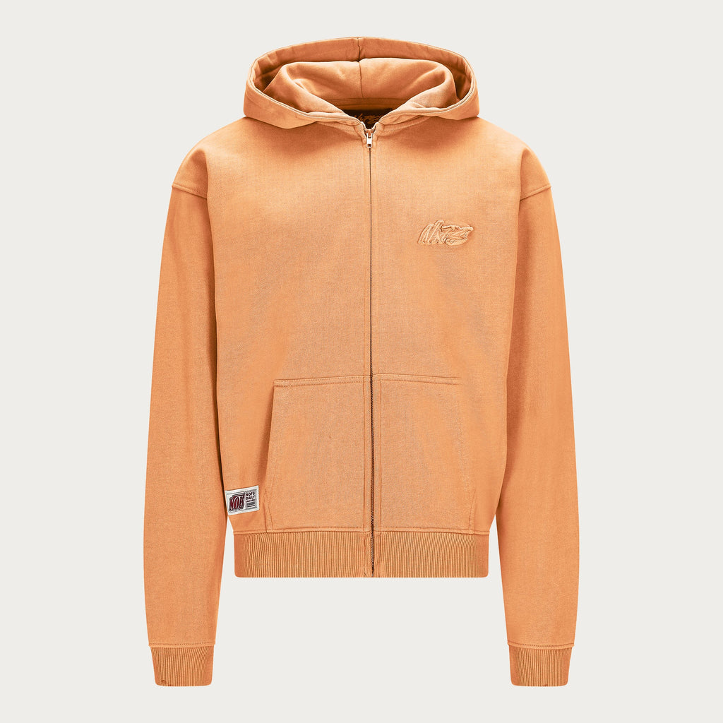ORANGE BASIC ZIP HOODIE